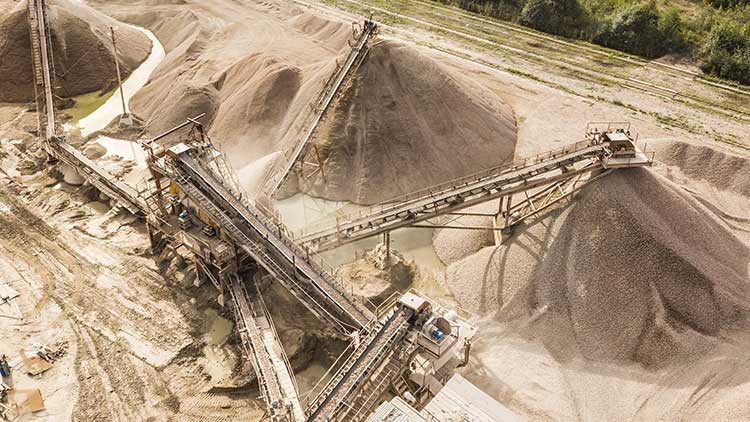 Final construction aggregate products ready for delivery in Oman